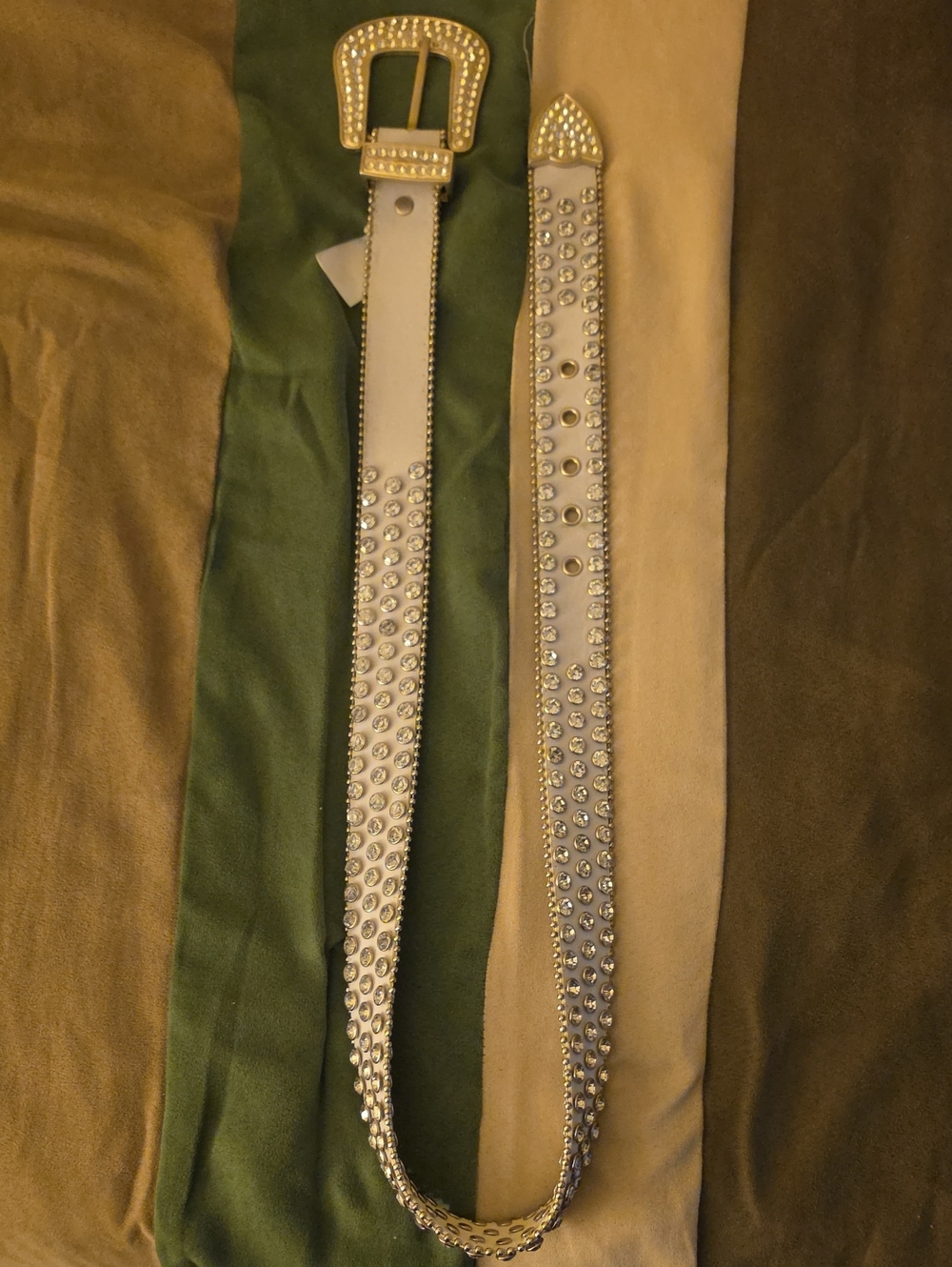 White Belt With Rhinestones